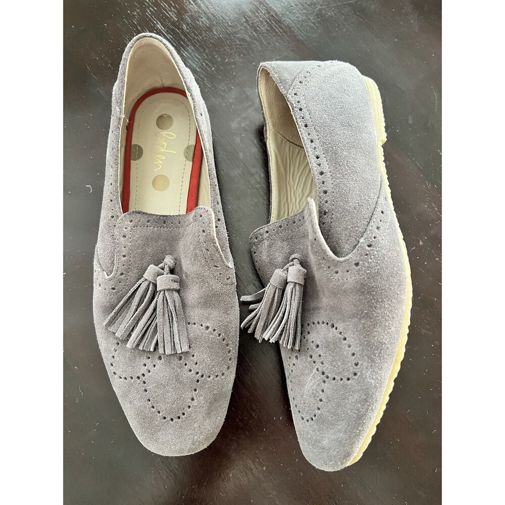 Boden Gray Suede Loafers With Tassels Size 37 (US 6.5) EUC